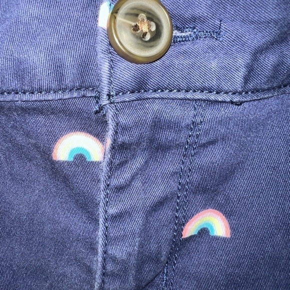 So Juniors Navy Blue Rainbows Stretch Cotton Blend Cuffed Mid Rise Size 3 Shorts - Picture 2 of 5